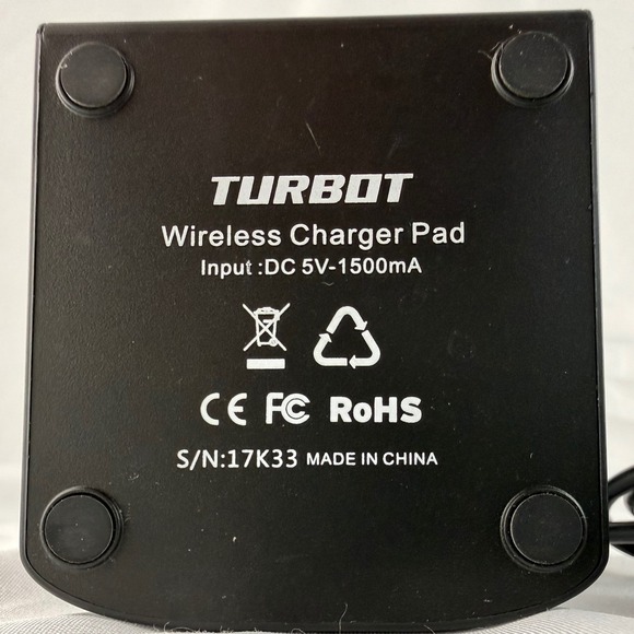 TURBOT Wireless Charger Pad Black Phone Charging Stand with USB Cord - Picture 6 of 6